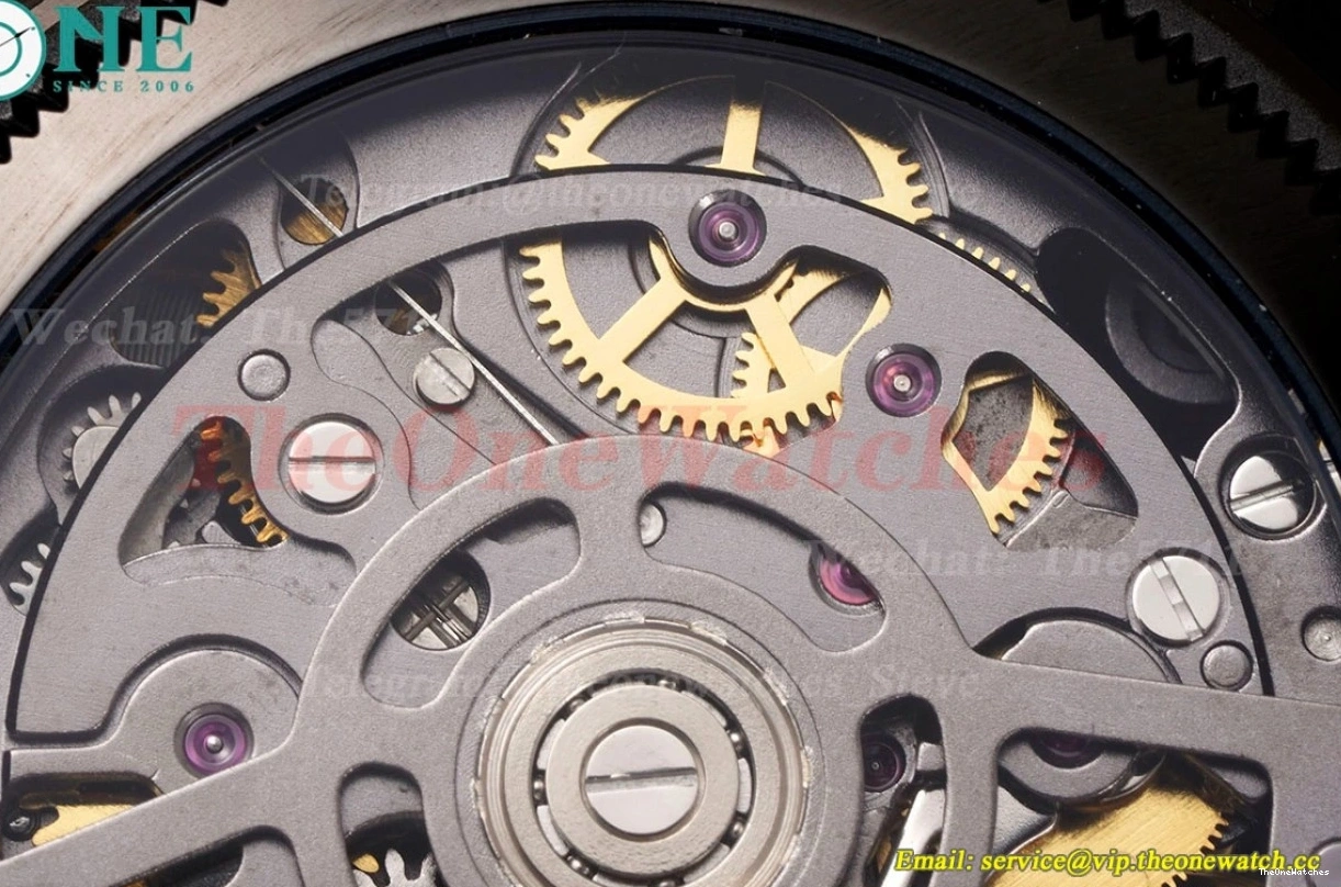 N6F Skeleton DLC Rubber 40mm Green RU DD4130 Dial Blaken On Daytona 0328